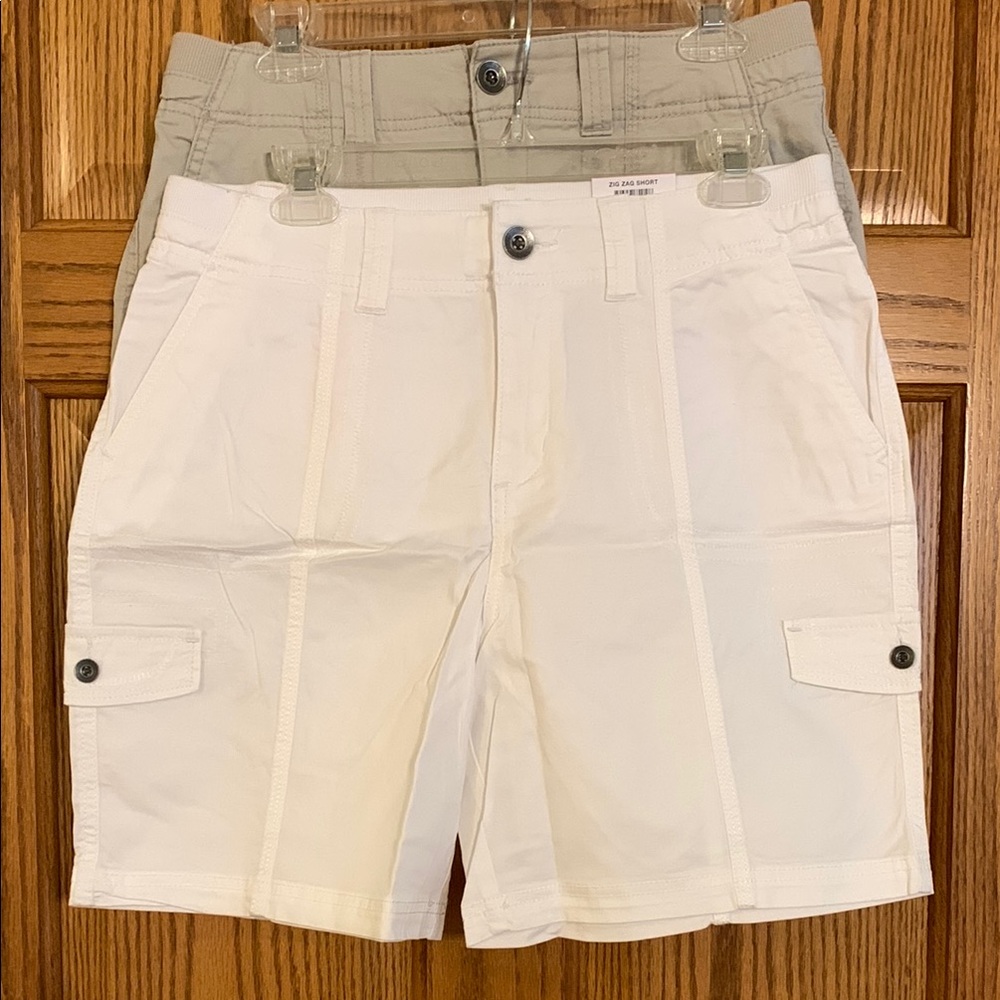 Style & Co. Cargo Shorts in White and Tan